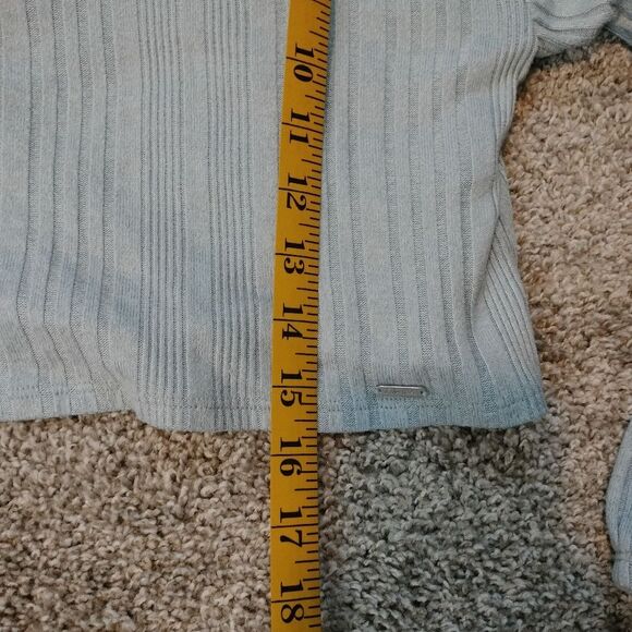 Gilly Hicks Light Blue Ribbed Flared Leggings Lounge Wear Sweater Set Sz XS - Picture 8 of 14